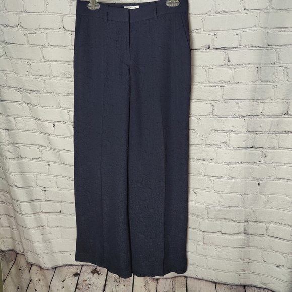Equipment Femme Arwen Trouser Pants Navy Rose Textured Design Size 2 - Picture 5 of 9